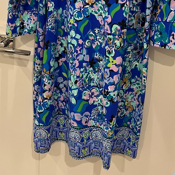 NWT Lilly Pulitzer Nadine Dress - Blue Grotto Twilight Tropics - Picture 2 of 5